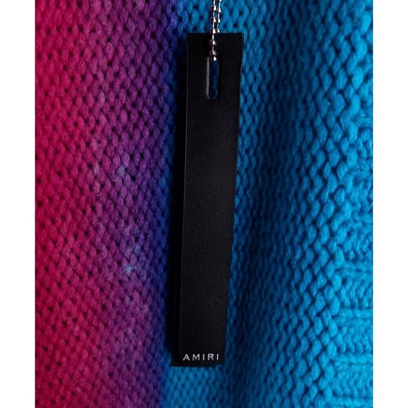 Amiri Oversized Tie-Dyed Intarsia Kisses Sweater M Mens Oversized Rainbow NWT - Picture 8 of 16